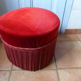 Vintage velvet pouf