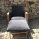 Fauteuil art déco moustache années 30 avec repose-pieds