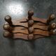 Old wall-mounted extender coat rack, wooden accordion, 10 patères