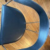 2 chaises en cuir et chrome italiennes