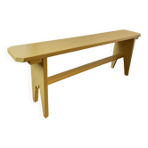 Banc en bois peint en jaune