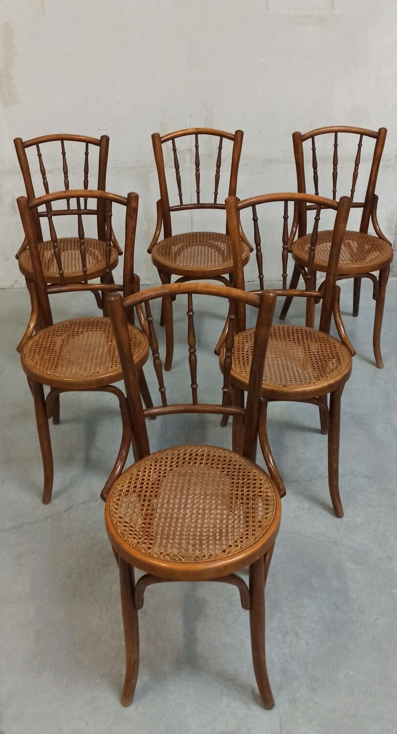 Set of 6 W. Baumann & Cie bistro chairs, 20's