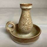 Speckled beige ceramic candle holder