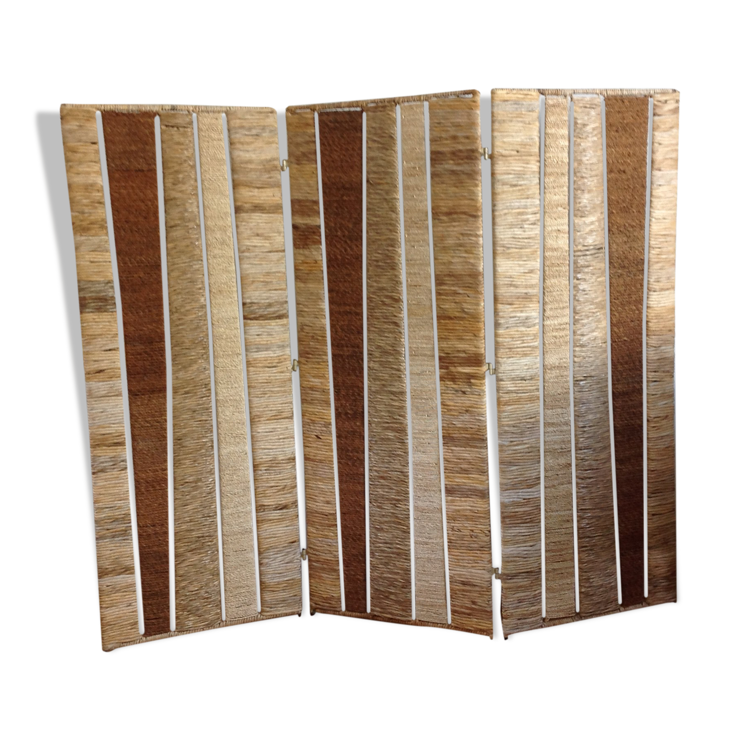 Screen 3 vegetable panels, rush, coconut, wicker