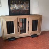 Enfilade 3 portes chêne sablé et chêne noirci année 40