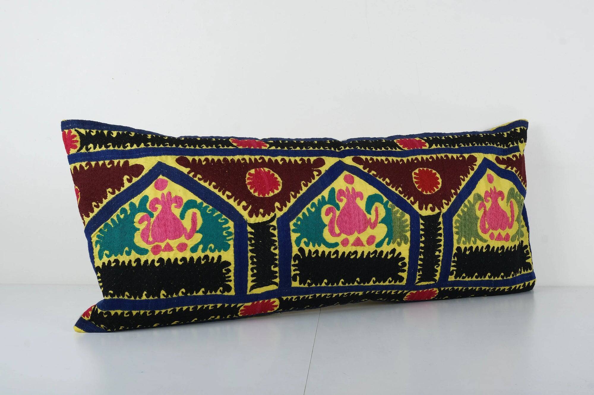 Vintage embroidered cushion cover 43x102 cm