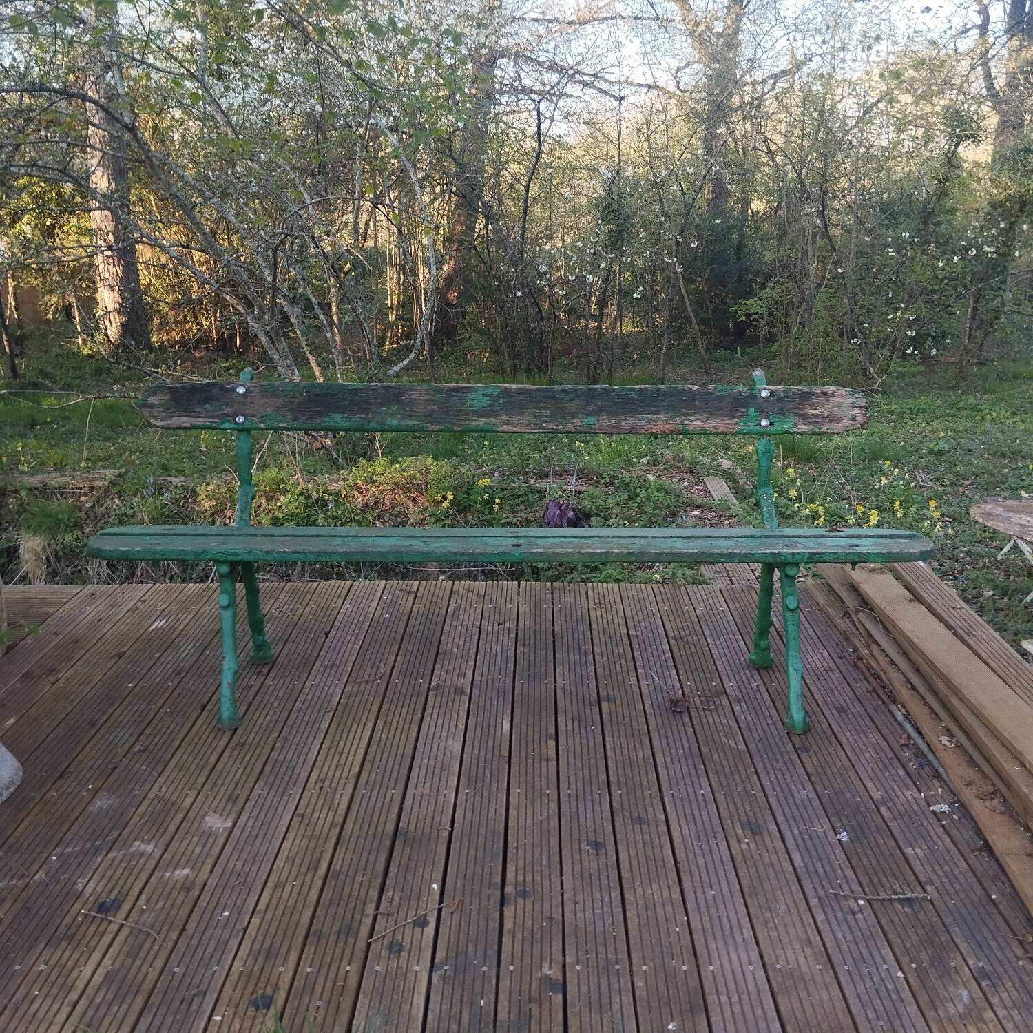 19th century cast iron public garden bench