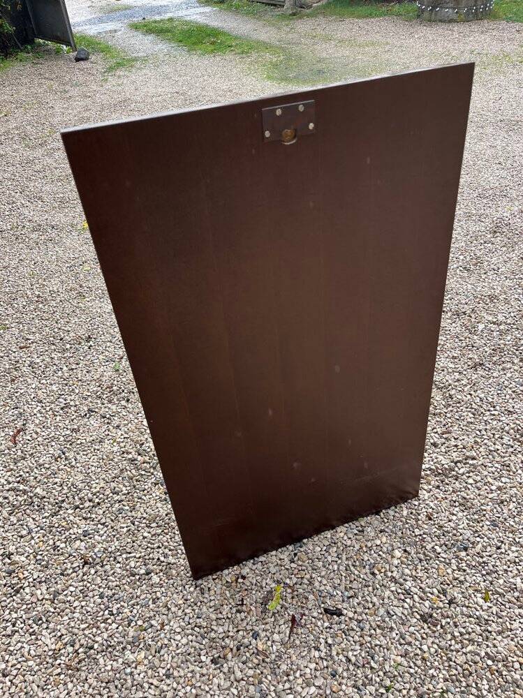 Large vintage wicker and wood mirror