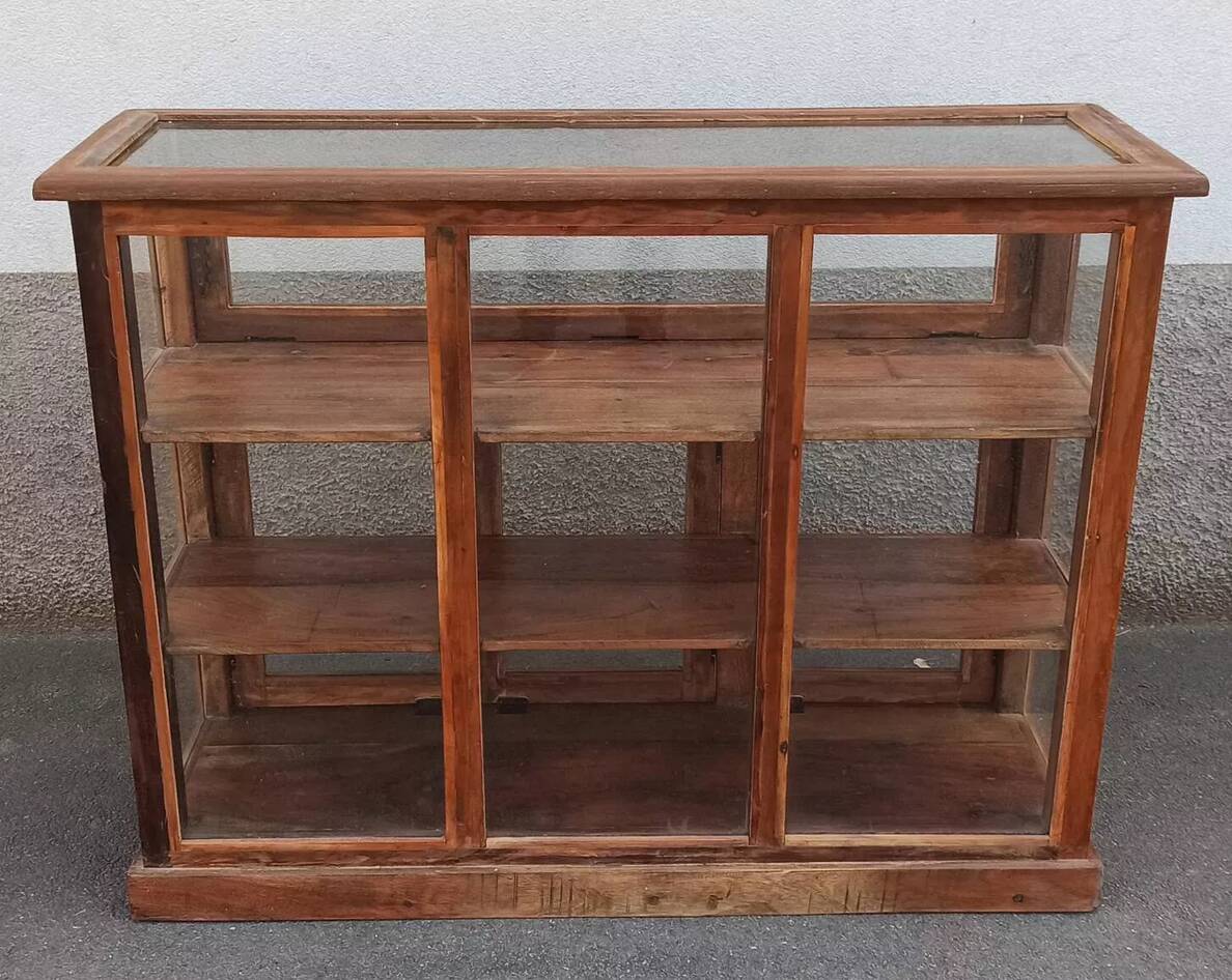 Antique wooden jeweller's display case