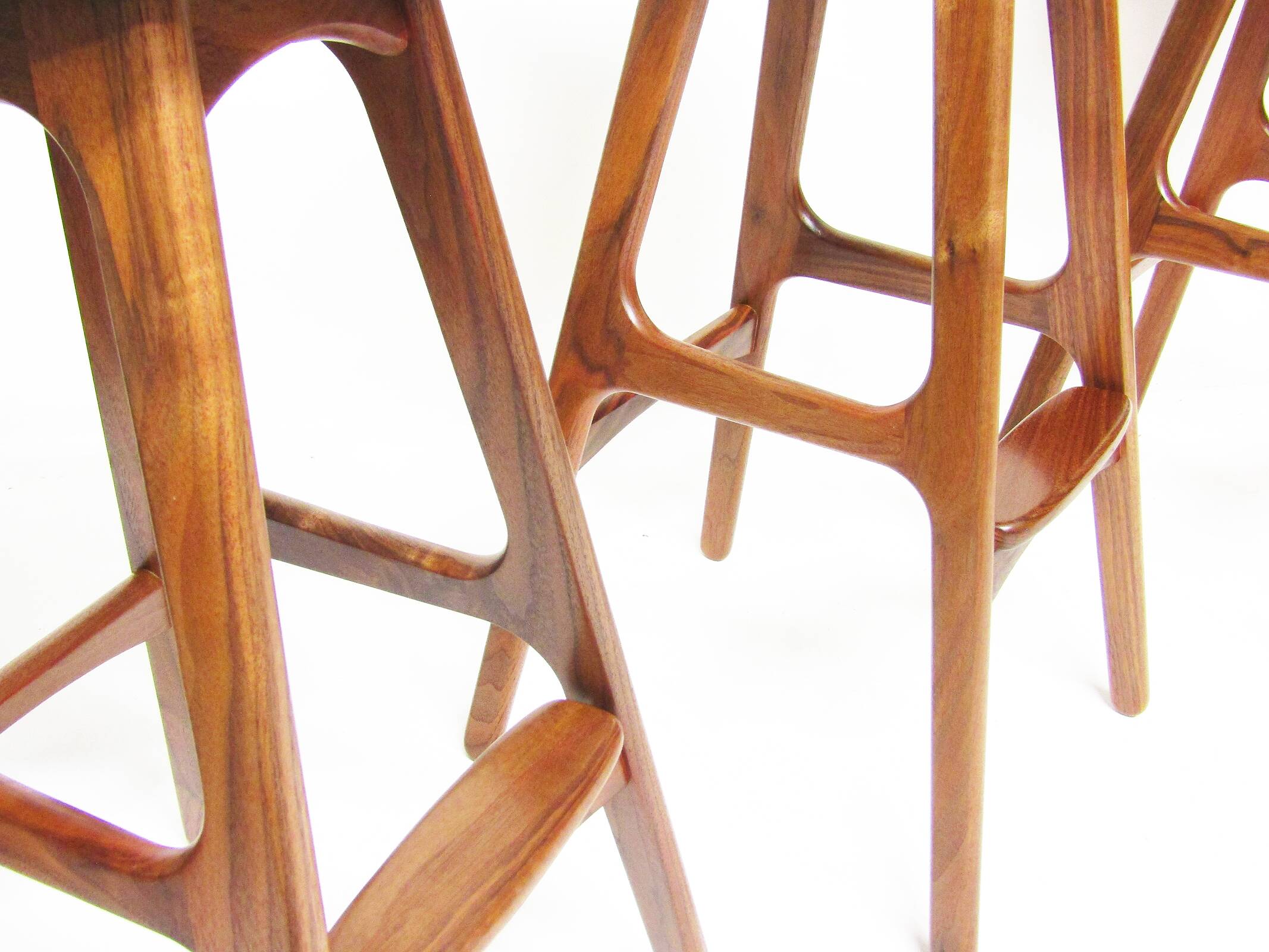 Three 1960s Danish Bar Stools In Rosewood & Leather by Erik Buch