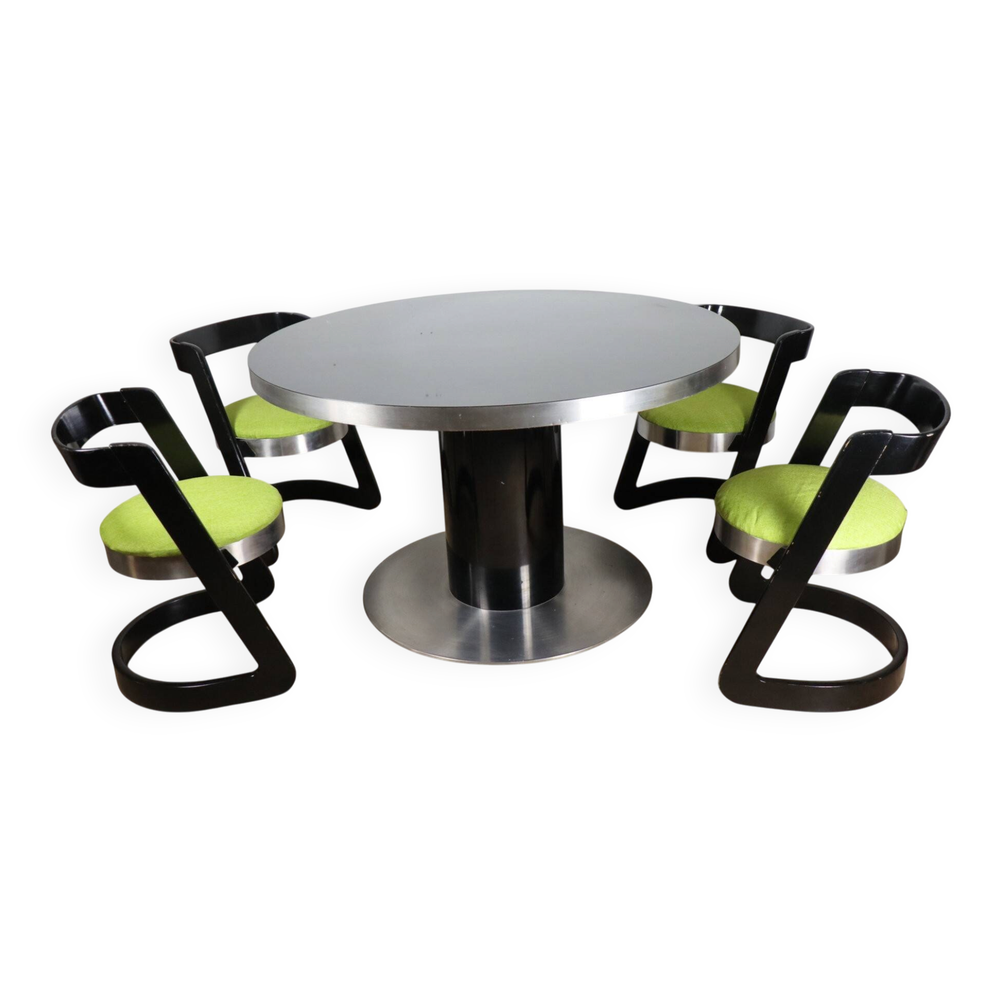 Dining room set Willy Rizzo – Table & Chairs – 1970s