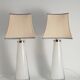 Large White Crystal Glass Table Lamps, Carl Fagerlund, Orrefors, 1960, Set of 2