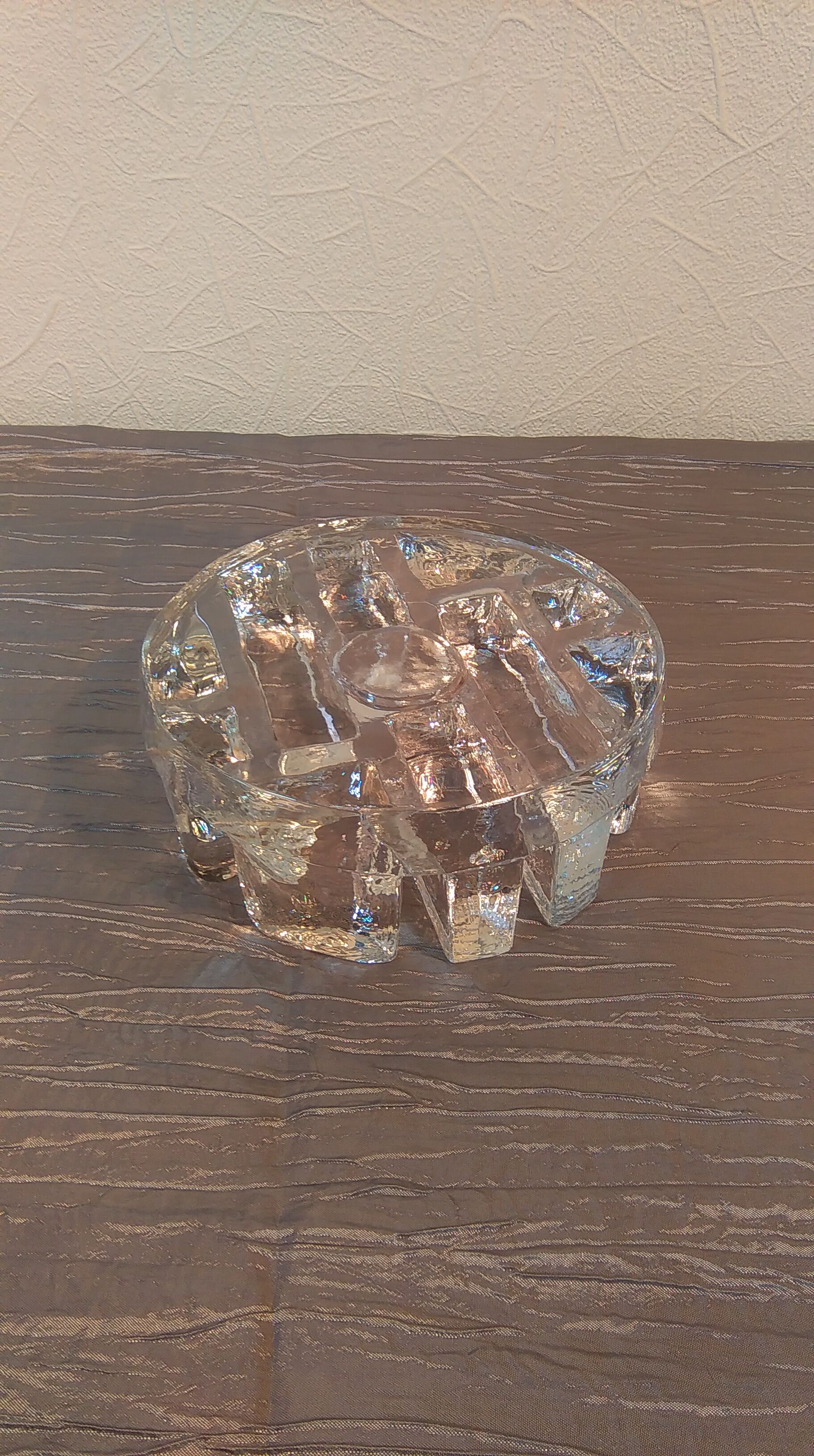 Textured in the taste of walther glas glass ashtray 70s