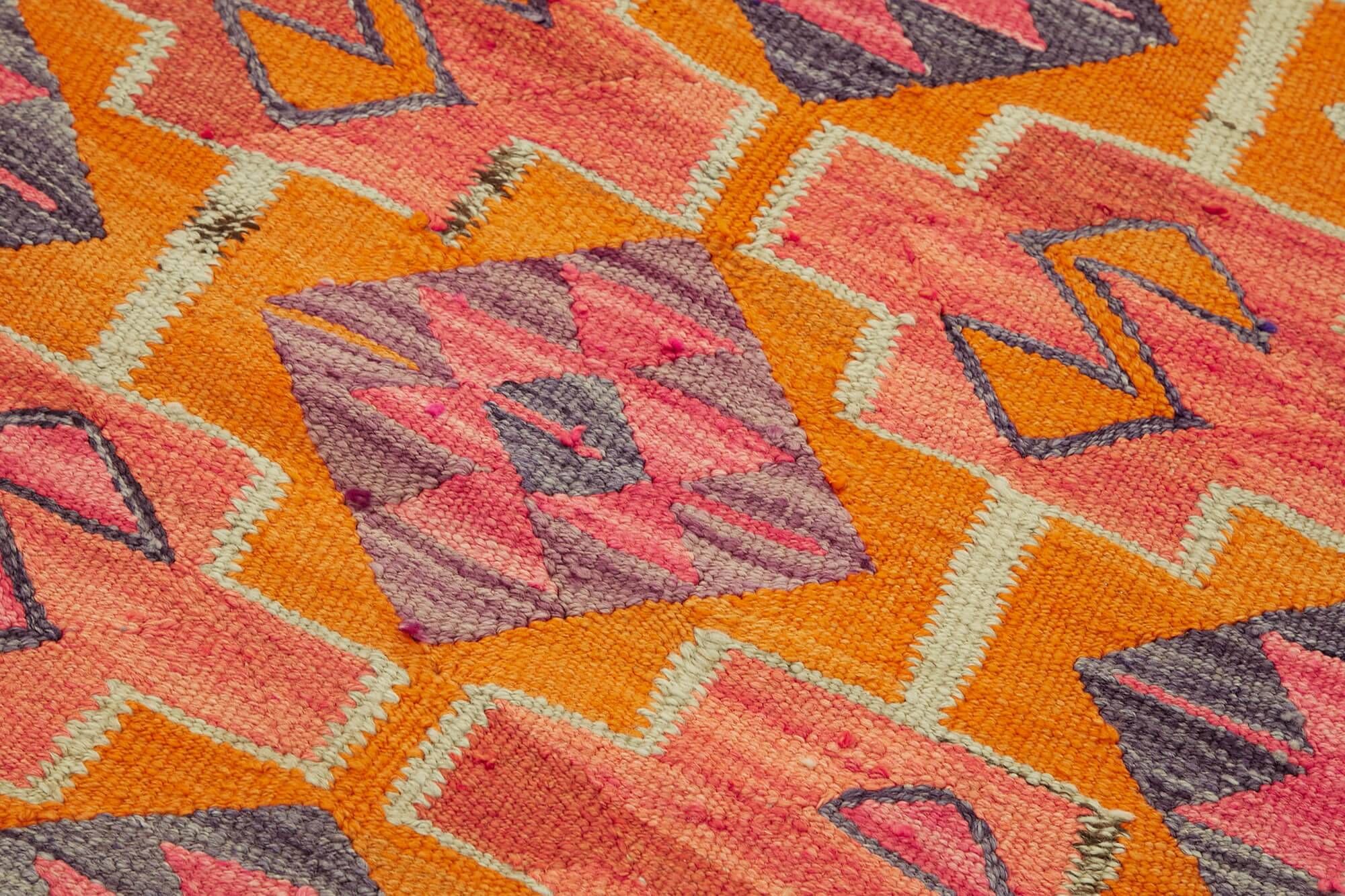 Turkish Handwoven Vintage Herki Kilim 95 cm x 316 cm