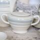 Vintage 10-person coffee set with Salins earthenware and geometric design
