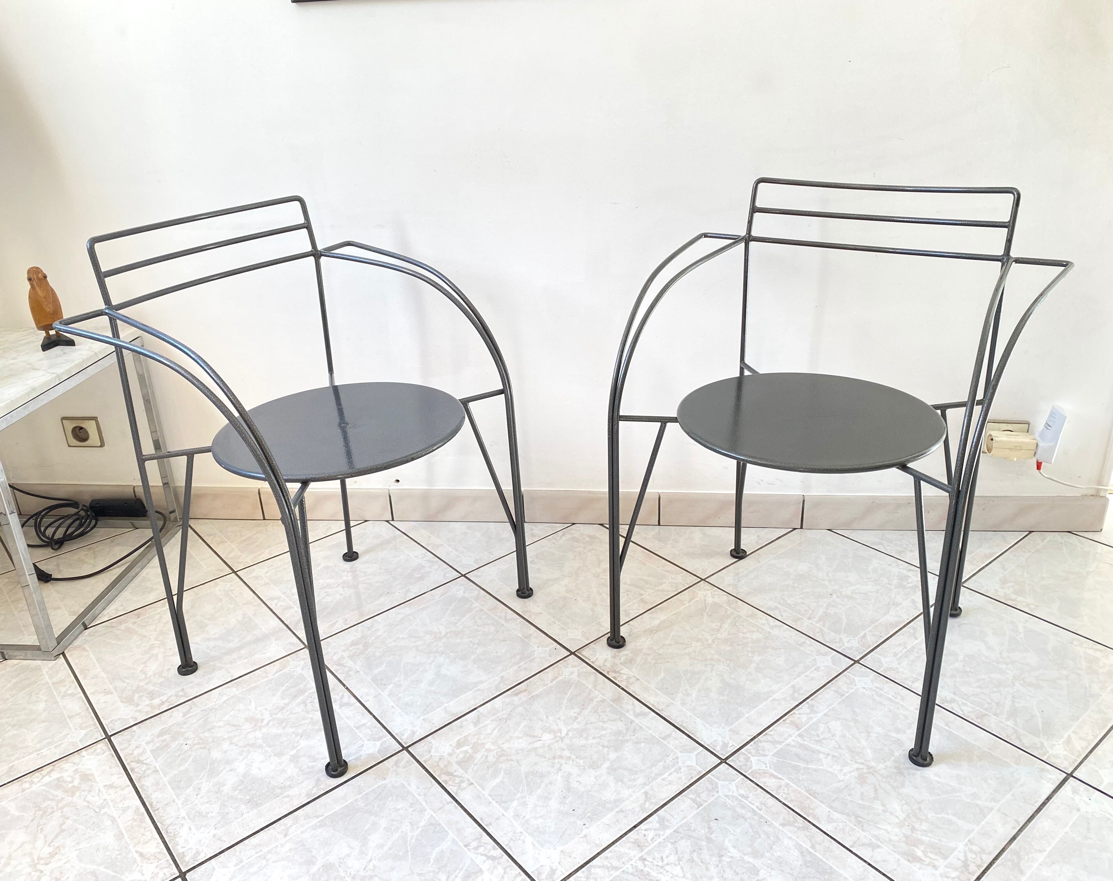 Armchairs Lune d'argent design Pascal Mourgue edition Fermob