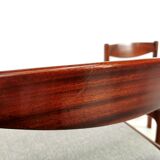 Set of 6 newly upholstered Mcintosh grey herringbone rosewood dining chairs