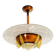 Art Deco pendant light in amber glass and etched glass – Ø 55 cm