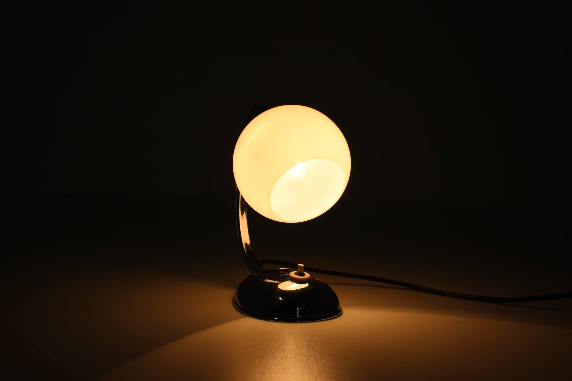 1950s chrome table lamp, Czechoslovakia