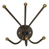 Small metal coat rack with six hooks