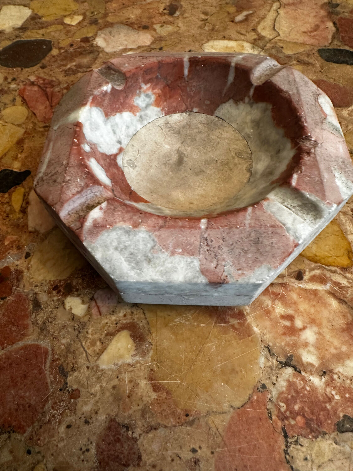 Ashtray / Art Deco double marble catchall