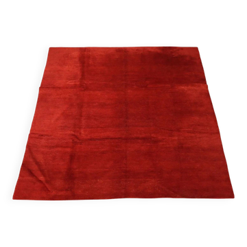 Ancient Asian wool rug, thick knotting, handmade 118 x 98 in.