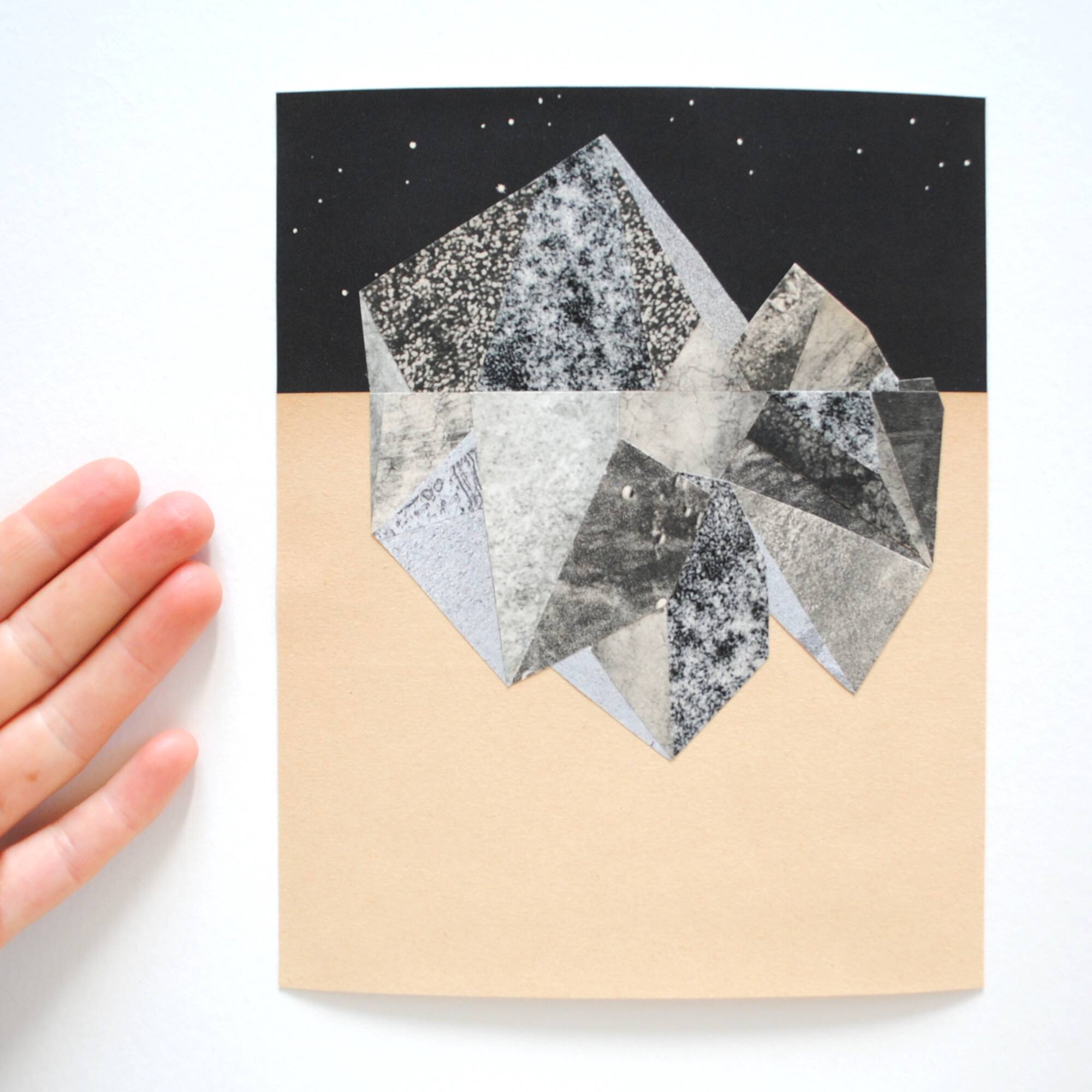 Collage on paper • mineralogy iii