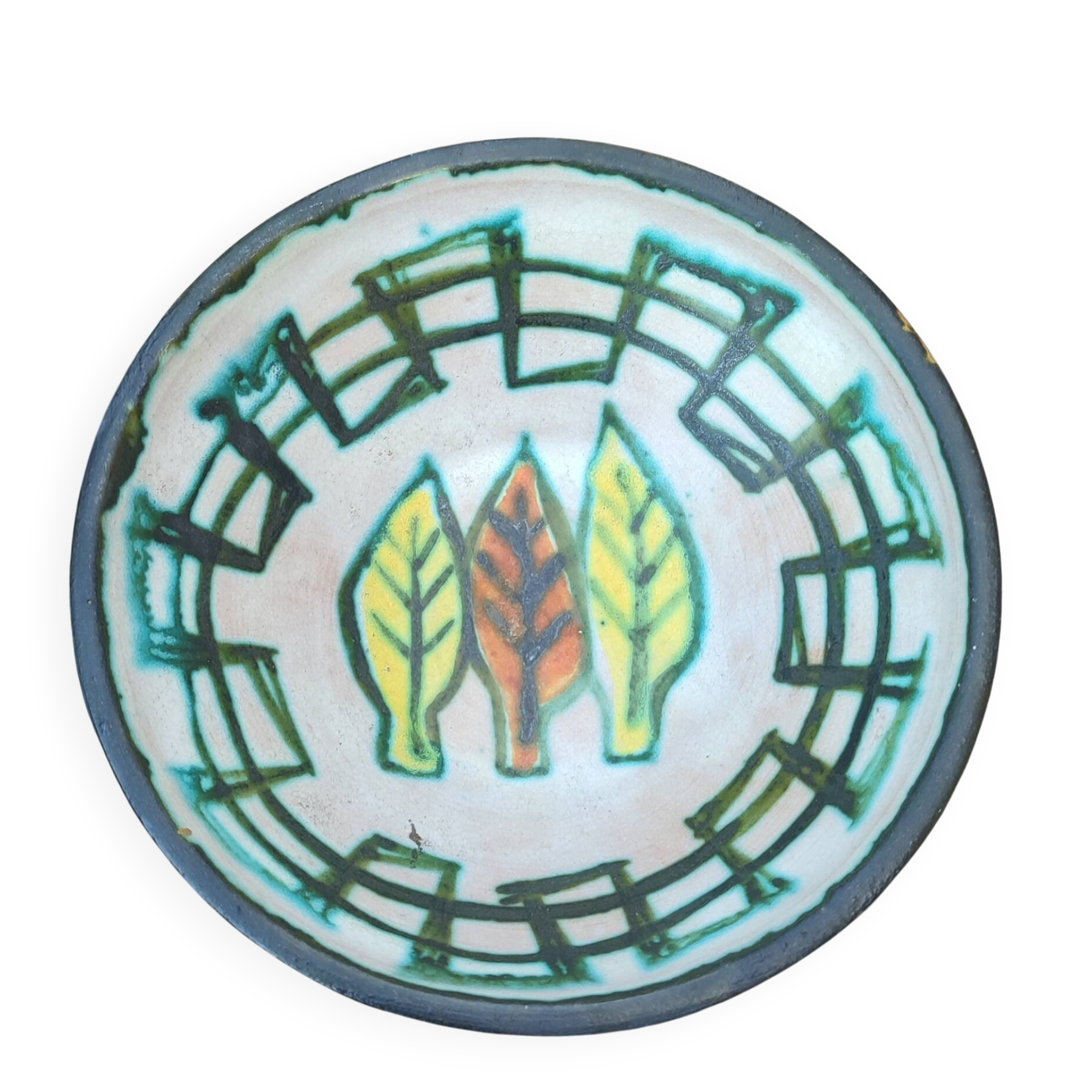Vintage ceramic bowl signed Y. Le Mieux from the 60s-70s.
