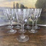 Stemmed glasses, engraved glass wine glasses