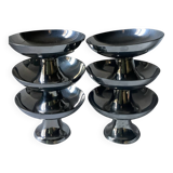 6 stainless steel cups by Guy Degrenne, 1970s