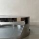 Italian round coffee table in chromed metal & smoked glass, 1970s design