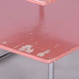 Table basse Bauhaus restaurée, par Mücke Melder, Chrome, Tchèque, années 1930