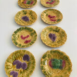 Barbotines: Ceramic dessert service from Sarreguemines.