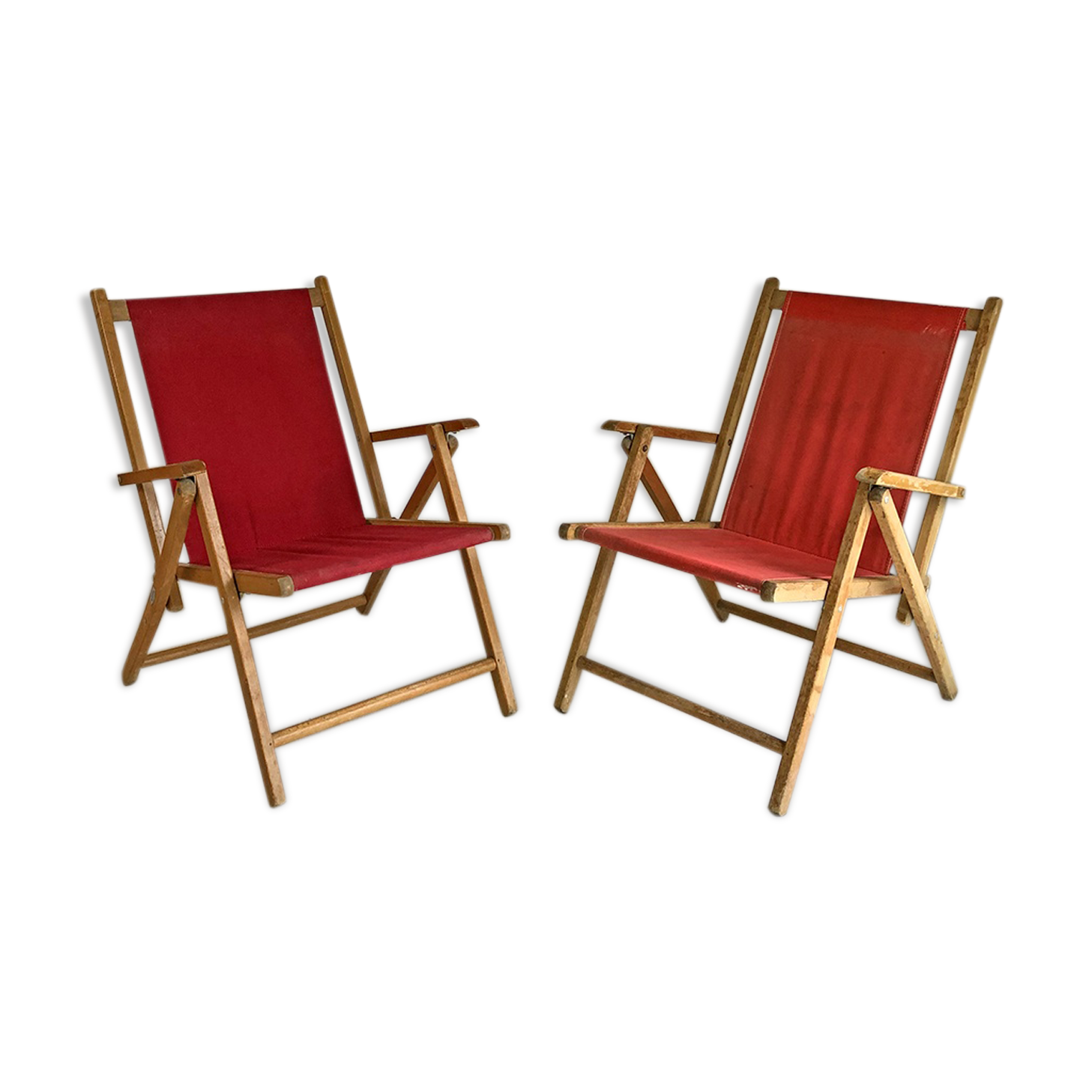 Paire de fauteuils pliants Plidéal vintage 50's