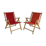Pair of folding armchairs Plidéal vintage 50 's