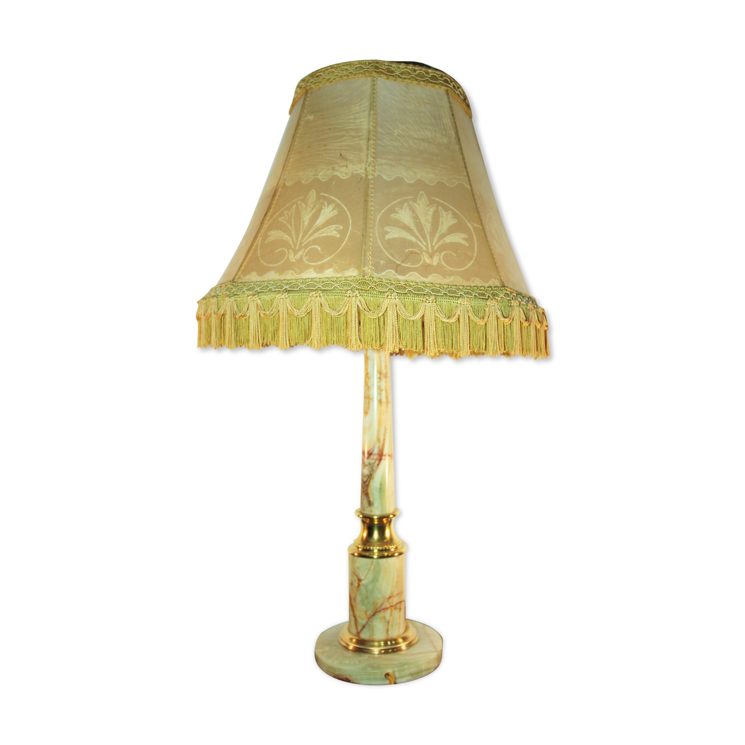 Antique lamp in onyx and brass (c. 1920-1930)