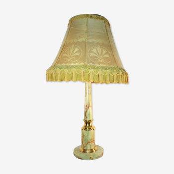 Antique lamp in onyx and brass (c. 1920-1930)