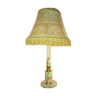 Antique lamp in onyx and brass (c. 1920-1930)