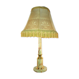Lampe ancienne en onyx et laiton (c. 1920-1930)