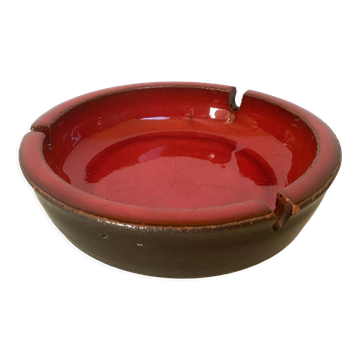 Koramic red and black ceramic empty pocket ashtray