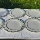 6 flat plates in Limoges porcelain Guy Degrenne model Corynthe diam 26 5 cm never served