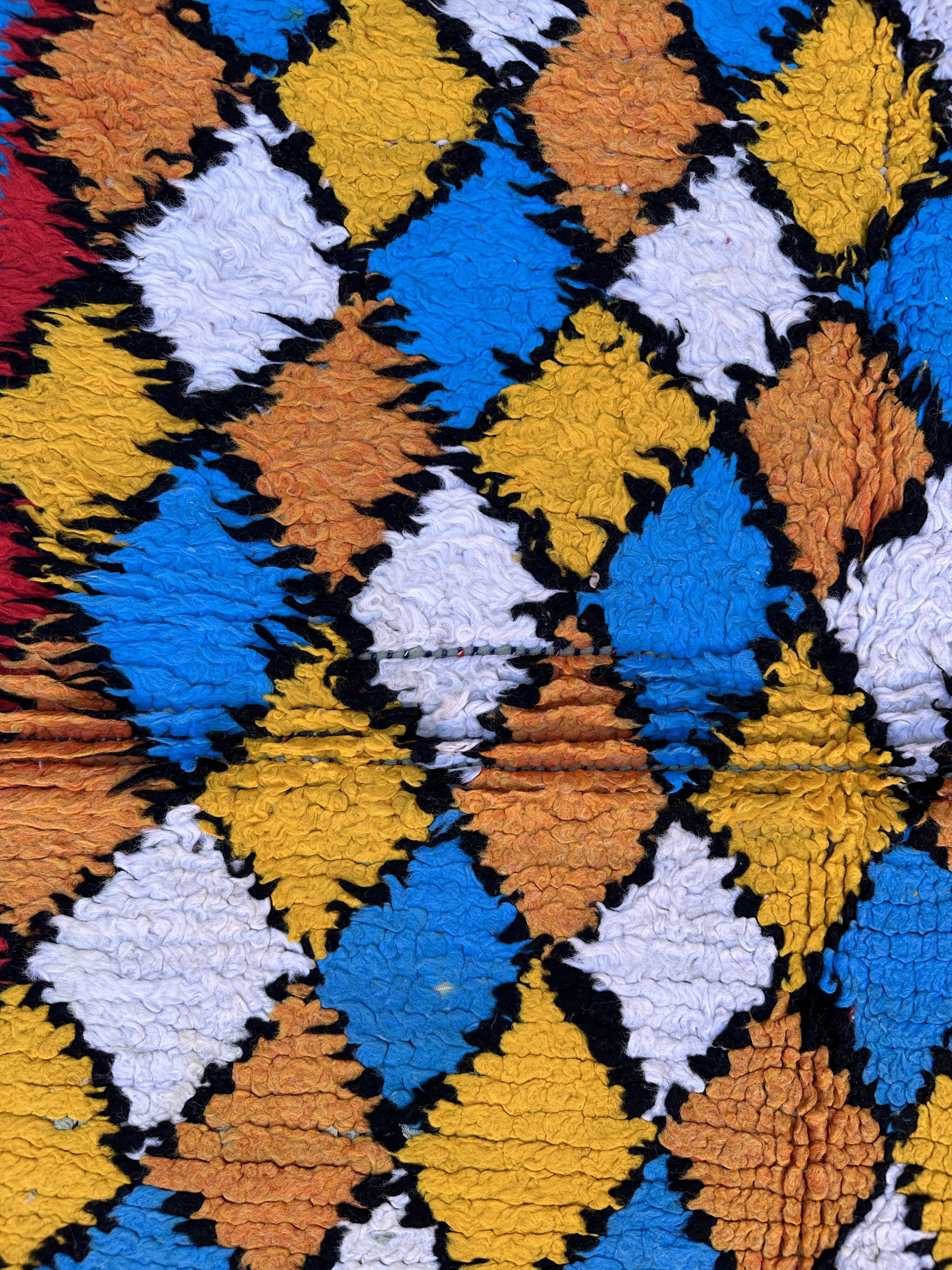Tapis Marocain Boucherouite coloré - 107 x 191 cm