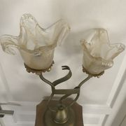 Lamp salerno 2 rods metal finish tulips in blown glass 52,5 cm