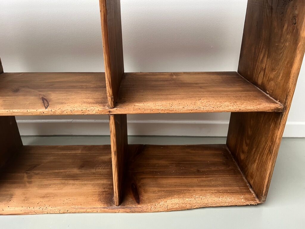 Antique pine storage cabinet with lockers