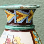 Vase en majolique italienne de Perugia, bateaux