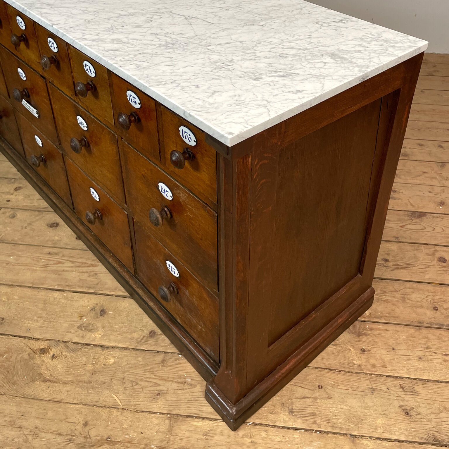 Apothecary Chest Of Drawers With Marble Top, 1930s