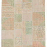 Handmade Oriental Contemporary 172 cm x 242 cm Beige Patchwork Carpet