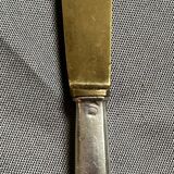 Set of six dessert knives, silver handle
