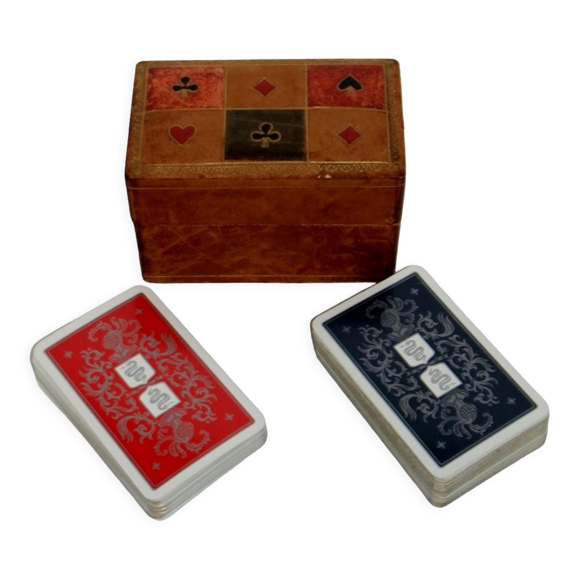 Card game BP Grimaud gilding collection card box leather box bridge