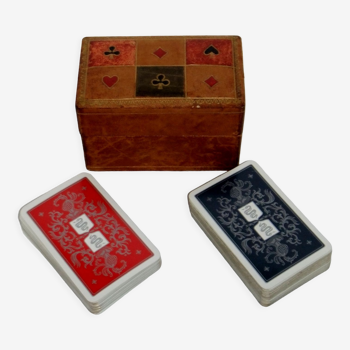 Card game BP Grimaud gilding collection card box leather box bridge